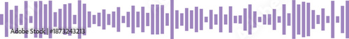 Soft lavender vertical bars beautifully illustrate a calming sound frequency or data flow on a clean backdrop