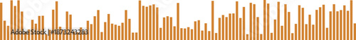 This image shows numerous orange vertical bars displaying a fluctuating visual data pattern