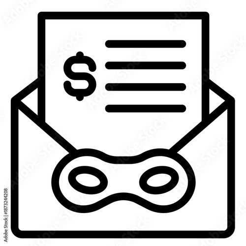 Scam mail icon in vector illustration