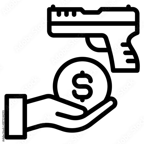 Extortion icon in vector illustration