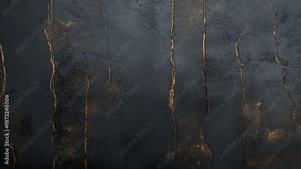 Naklejka premium Art grunge texture background in black and golden vector design.