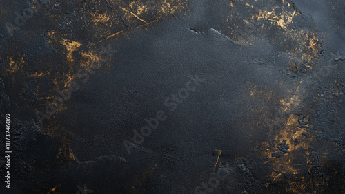 Dark spooky art grunge background with golden effect