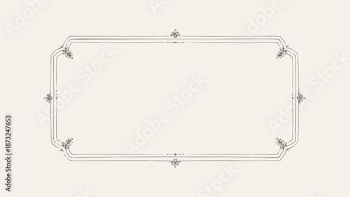 Elegant Decorative Rectangle Frame with Ornate Corners.