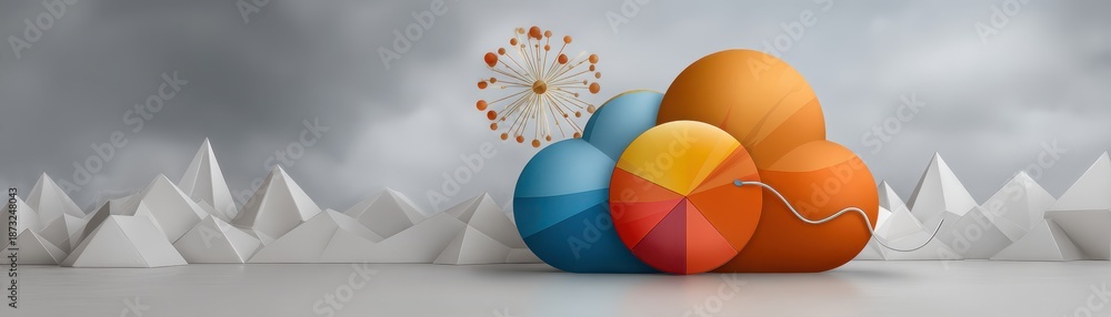 Obraz premium Cloud technology scalability and connectivity illustration modern design digital environment flat viewpoint