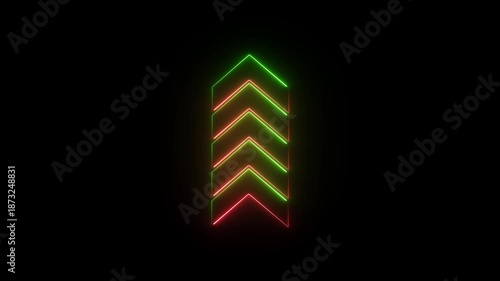 abstract visual of glowing neon arrows, which is often used as stock footage for backgrounds or animations.