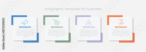 Modern infographic with 4 steps, options, parts or processes. Business data visualization. Infographics business concept. Can be used for business info.  Vector illustration.