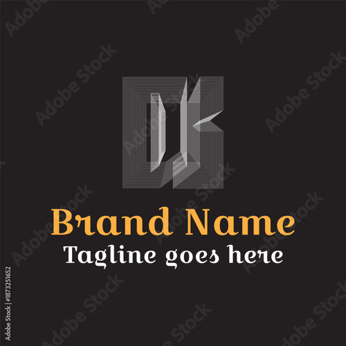 DJ Letter logo. Net effect. Vector file. CMYK color mode.