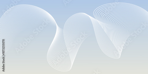 Twisted flow lines on blue gradient background for infographic brochure template, website advertisement, banner, tech pack, presentation, label design eps vector.