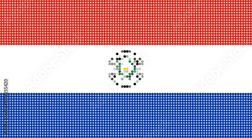 Flag of Paraguay pixel art of dots