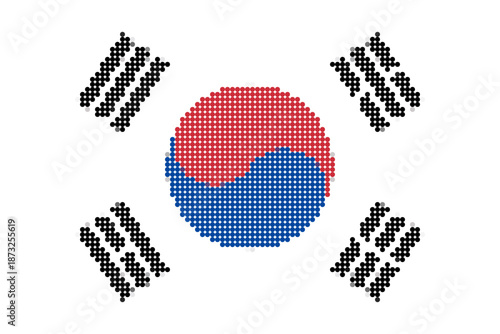 Flag of South Korea pixel art of dots