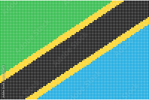 Flag of Tanzania pixel art of dots