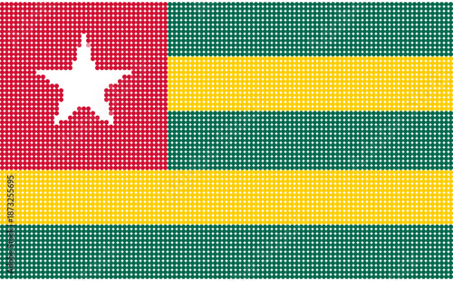 Flag of Togo pixel art of dots