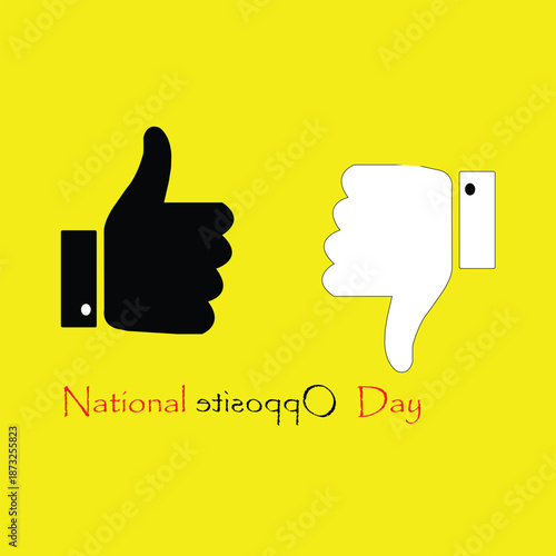 National Opposite Day Thumbs Up Illustration
