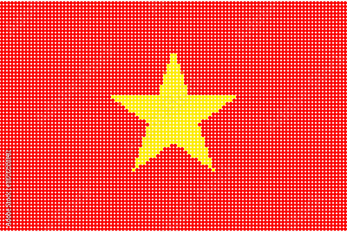 Flag of Vietnam pixel art of dots