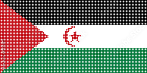 Flag of Western Sahara pixel art of dots