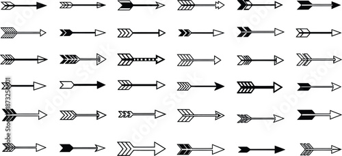 Collection of various arrow icons in different styles and directions