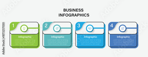 Presentation business infographic template with 4 options. Can be used for presentations banner, workflow layout, process diagram, flow chart, info graph.
