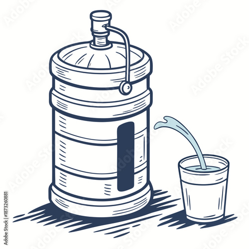 Water Cooler Pouring into Cup office