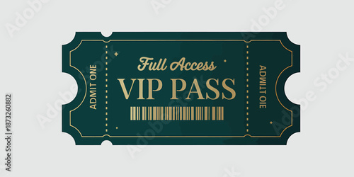 VIP Pass Ticket Design Full Access Admit One Template