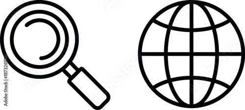 Global search icon representing online investigation