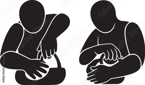 Silhouette of a person breastfeeding a baby in comfort
