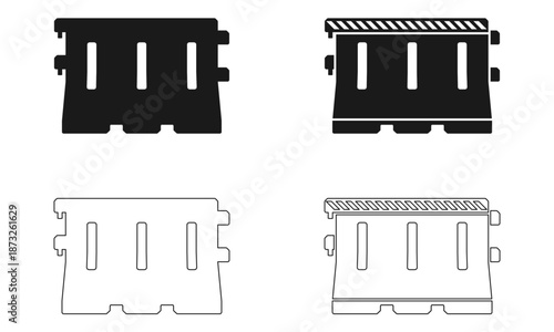 plastic road barrier icon vector illustration isolated on white background.