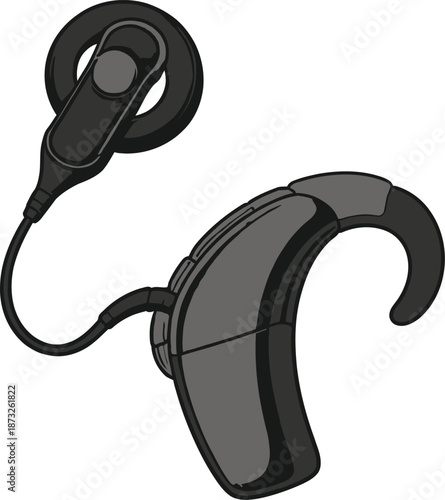 Hearing Aid Device Vector Illustration – Healthcare and Medical Audio Device