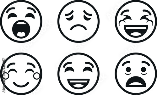 Collection of different emoticon faces