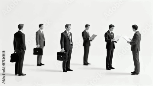 Miniature business men in suits