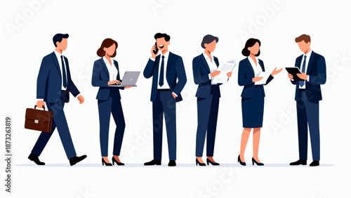 Business people in suits working