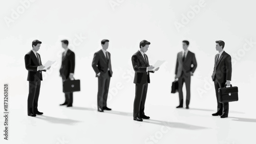 Miniature business men in suits
