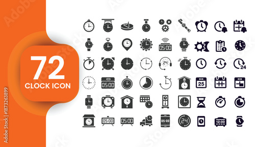 72 Clock and Time Icon Collection