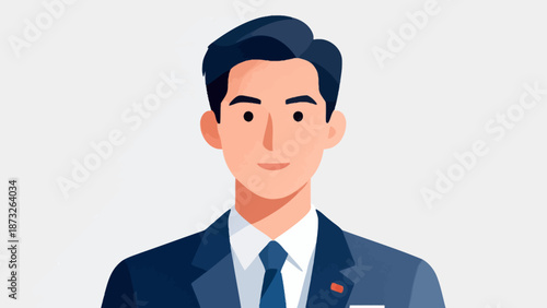 Animated man in suit and tie