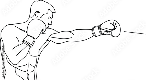 Simple Boxer Line Drawing