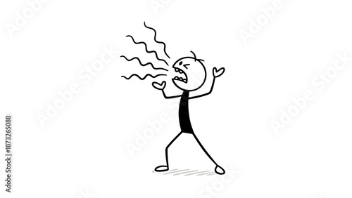 Stick figure illustration of a person experiencing stress or anxiety.