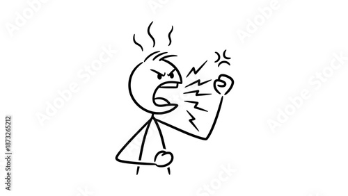 Stick figure character experiencing pain or discomfort with a frowning face.