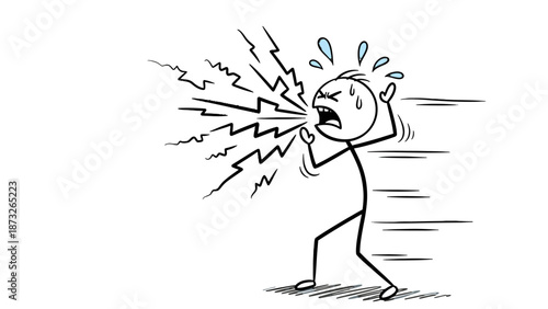 A person experiencing a severe headache or migraine with sharp pain and discomfort.