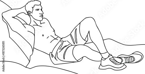 Simple Man Resting Outline