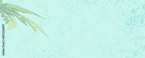 Mint Blue cement texture wall leaf plant shadow background.Summer tropical travel beach with minimal concept.