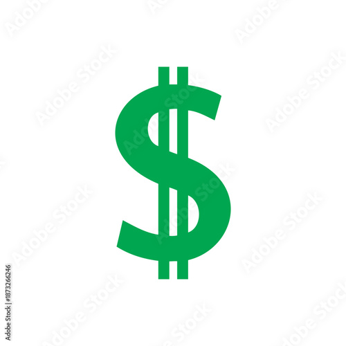 Usd Dollar Sign Icon. Simple Green Currency Symbol. Dollar Symbol Icon. Money Dollar Symbol.