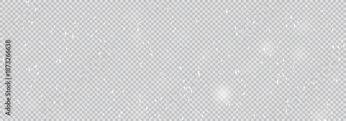 Random falling snowflakes wallpaper. Snowfall dust freeze granules. Snowfall white  on transparent background. Lots of snowflakes february vector. 