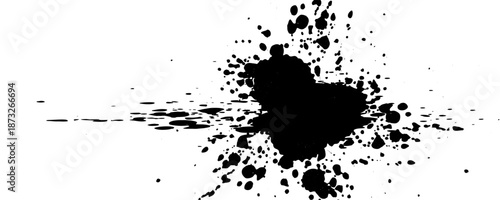 black watercolor splash splatter on white background