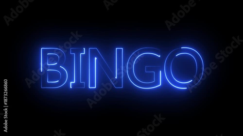 Animated glowing neon sign with the word 