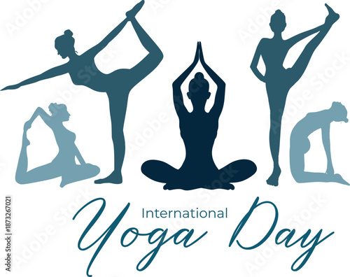 group of people doing different asana for world yoga day