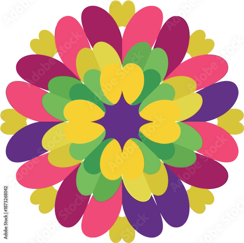Colorful Floral Mandala Vector for International Womens Day Celebration, Festive Abstract Design
