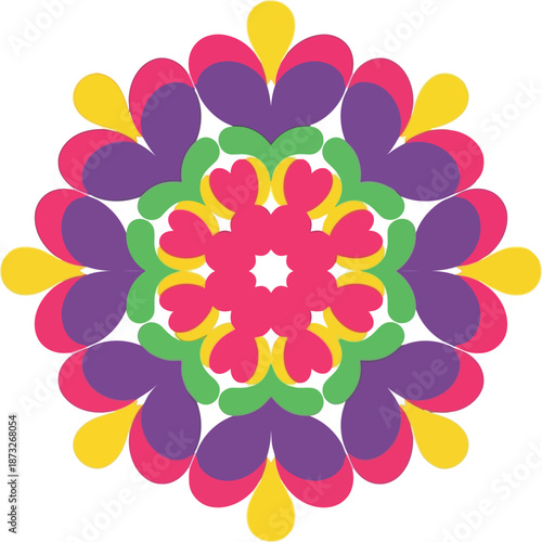 Colorful Floral Mandala Design for Women's Day Celebration, Festive Abstract Pattern Art