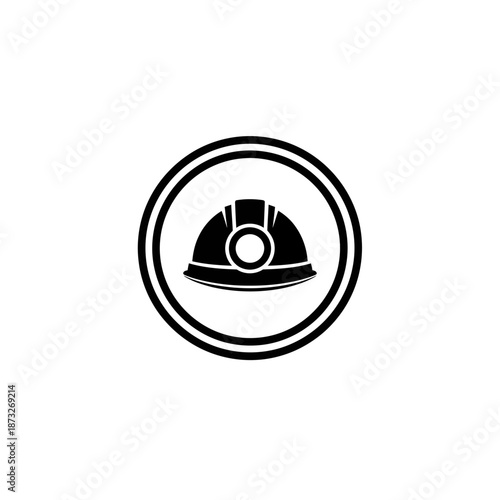 Essential safety headwear icon for industrial environments, symbolizing protection and worker security in hazardous workplaces