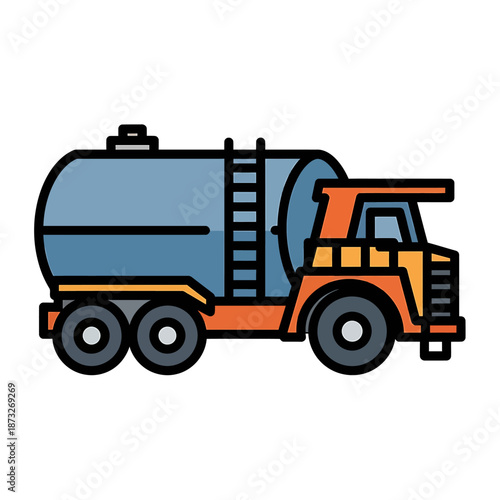 Large industrial liquid transport truck, ready for heavy duty hauling