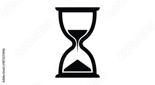 A simple black hourglass shape against a plain white background a striking silhouette