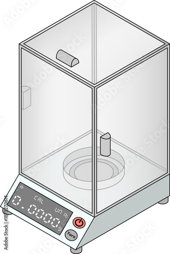 Isometric lab analytical balance